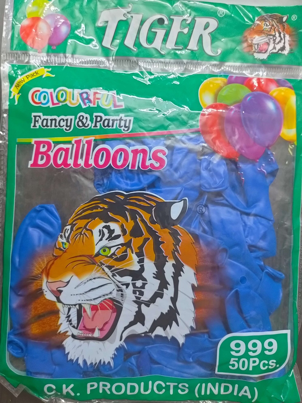 Tiger Balloons for Party (Blue)